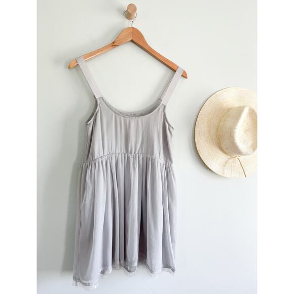 Staring at Stars | Anthropologie | Embroidered Babydoll Dress | Grey  | Sz S - Picture 7 of 10